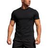 image:imageFlygo Mens Workout Shirts Athletic Running Gym Short Sleeve TShirts Quick Dry Sun Protection Cooling Active Tee TopsBlack