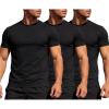 image:imageFlygo Mens Workout Shirts Athletic Running Gym Short Sleeve TShirts Quick Dry Sun Protection Cooling Active Tee TopsBlackblackblack