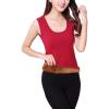 image:imageFlygo Womens Cotton Thermal Fleece Lined Underwear Shirt Cami Tank Top Vest Wine Red XLarge