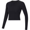 image:imageFlygo Womens Gym Workout Yoga Crop Tops Long Sleeve Sports Athletic ShirtBlack