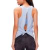 image:imageFlygo Womens Open Back Workout Tank Top Sleeveless Tie Racerback Athletic Yoga ShirtBluegrey