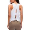 image:imageFlygo Womens Open Back Workout Tank Top Sleeveless Tie Racerback Athletic Yoga ShirtWhite