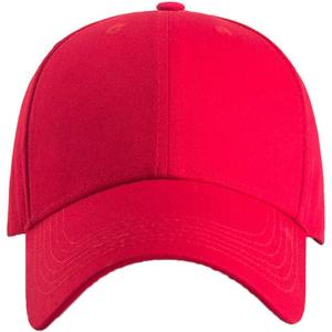 image:imageFlygo Mens Curved Brim Plain Blank Trucker Baseball Hat  Adjustable Dad CapRed