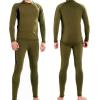 image:imageFlygo Men Thermal Underwear Set Soft Long Johns Set Sweat Quick Drying Tops and BottomGreen