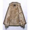 image:imageFlygo Mens Casual Winter Warm Fleece Sherpa Lined Cotton Bomber Jacket CoatLight Khaki