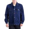 image:imageFlygo Mens Classic Unlined Denim Jacket Rugged Jean Trucker OuterwearDark Blue