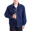 image:imageFlygo Mens Classic Unlined Denim Jacket Rugged Jean Trucker OuterwearDark Blue