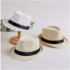 image:imageFlygo Mens Summer Straw Foldable Roll up Hat Fedora Beach Sun Hat UPF50White