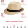 image:imageFlygo Mens Summer Straw Foldable Roll up Hat Fedora Beach Sun Hat UPF50White
