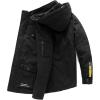 image:imageFlygo Mens Thicken Winter Fleece Lined Hooded Jacket Parkas with Removable HoodBlack