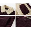 image:imageFlygo Mens Vintage Button Down Slim Fit Fleece Lined Corduroy Jacket OuterwearBlue