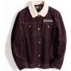 image:imageFlygo Mens Vintage Button Down Slim Fit Fleece Lined Corduroy Jacket OuterwearWine