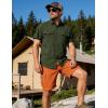 image:imageFlygo Work Shirts for Men Short Sleeve Cotton Button up Western Cowboy Cargo Utility Shirt Classic Work WearArmy Green