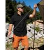 image:imageFlygo Work Shirts for Men Short Sleeve Cotton Button up Western Cowboy Cargo Utility Shirt Classic Work WearBlack