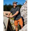 image:imageFlygo Work Shirts for Men Short Sleeve Cotton Button up Western Cowboy Cargo Utility Shirt Classic Work WearDark Grey