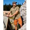 image:imageFlygo Work Shirts for Men Short Sleeve Cotton Button up Western Cowboy Cargo Utility Shirt Classic Work WearKhaki