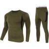 image:imageFlygo Men Thermal Underwear Set Soft Long Johns Set Sweat Quick Drying Tops and BottomGreen