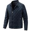 image:imageFlygo Mens Bomber Jacket Winter Warm Diamond Quilted Padded Coats with Zip PocketsNavy