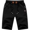 image:imageFlygo Mens Casual Knee Length Athletic Shorts with Zipped PocketsBlack