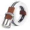 image:imageFlygo Mens Juniors Casual Braided Canvas Woven Fabric BeltWhite