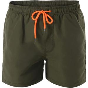 image:imageFlygo Mens 7 Lightweight Quick Dry Workout Gym Running Training Shorts with LinerArmy Green