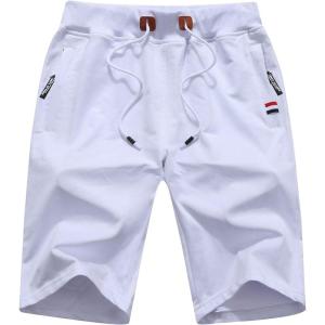 image:imageFlygo Mens Casual Knee Length Athletic Shorts with Zipped PocketsWhite