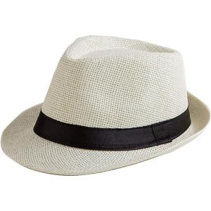 image:imageFlygo Mens Summer Straw Foldable Roll up Hat Fedora Beach Sun Hat UPF50Offwhite