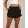 image:imageFlygo Womens 2 in 1 Running Shorts Casual Elastic Waist Athletic Workout ShortsBlack