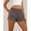 image:imageFlygo Womens 2 in 1 Running Shorts Casual Elastic Waist Athletic Workout ShortsGrey