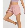 image:imageFlygo Womens 2 in 1 Running Shorts Casual Elastic Waist Athletic Workout ShortsPink