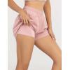 image:imageFlygo Womens 2 in 1 Running Shorts Casual Elastic Waist Athletic Workout ShortsPink
