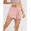 image:imageFlygo Womens 2 in 1 Running Shorts Casual Elastic Waist Athletic Workout ShortsPink
