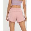 image:imageFlygo Womens 2 in 1 Running Shorts Casual Elastic Waist Athletic Workout ShortsPink