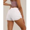 image:imageFlygo Womens 2 in 1 Running Shorts Casual Elastic Waist Athletic Workout ShortsWhite