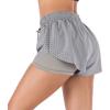 image:imageFlygo Womens 2 in 1 Running Shorts QuickDry Mesh Yoga Workout Athletic ShortsGrey