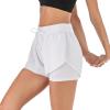 image:imageFlygo Womens 2 in 1 Running Shorts QuickDry Mesh Yoga Workout Athletic ShortsWhite