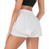 image:imageFlygo Womens 2 in 1 Running Shorts QuickDry Mesh Yoga Workout Athletic ShortsWhite