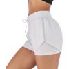 image:imageFlygo Womens 2 in 1 Running Shorts QuickDry Mesh Yoga Workout Athletic ShortsWhite