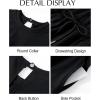 image:imageFlygo Womens Casual One Piece Jumpsuits Long Sleeve Crewneck Open Back Rompers Wide Leg Drawstring Waist Outfits with PocketsBlack
