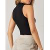 image:imageFlygo Womens Racerback Halter Crop Top Cotton Slim Sleeveless Workout Yoga TankBlack