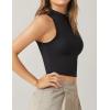 image:imageFlygo Womens Racerback Halter Crop Top Cotton Slim Sleeveless Workout Yoga TankBlack