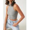image:imageFlygo Womens Racerback Halter Crop Top Cotton Slim Sleeveless Workout Yoga TankGrey