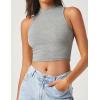 image:imageFlygo Womens Racerback Halter Crop Top Cotton Slim Sleeveless Workout Yoga TankGrey