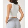 image:imageFlygo Womens Racerback Halter Crop Top Cotton Slim Sleeveless Workout Yoga TankWhite