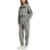 image:imageFlygo Womens Sweat Set Fleece Sweatsuit 2 Piece Outfit Half Zip Pullover Sweatshirt Joggers Tracksuit SetsLight Grey