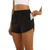 image:imageFlygo Womens 2 in 1 Running Shorts Casual Elastic Waist Athletic Workout ShortsBlack