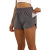 image:imageFlygo Womens 2 in 1 Running Shorts Casual Elastic Waist Athletic Workout ShortsGrey