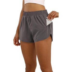 image:imageFlygo Womens 2 in 1 Running Shorts Casual Elastic Waist Athletic Workout ShortsGrey
