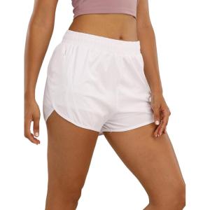 image:imageFlygo Womens 2 in 1 Running Shorts Casual Elastic Waist Athletic Workout ShortsWhite