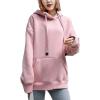 image:imageFlygo Womens Casual Winter Sherpa Fleece Lined Sweatshirt Coat Long Sleeve Zipper Pullover Outwear XS Pink